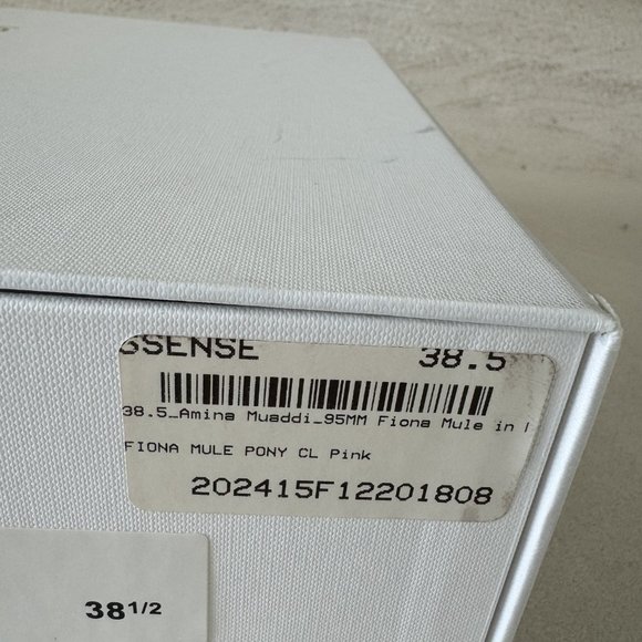 New Amina Muaddi Fiona Pony Mule Pony Pink, 38.5 with Box Tag - Picture 13 of 15